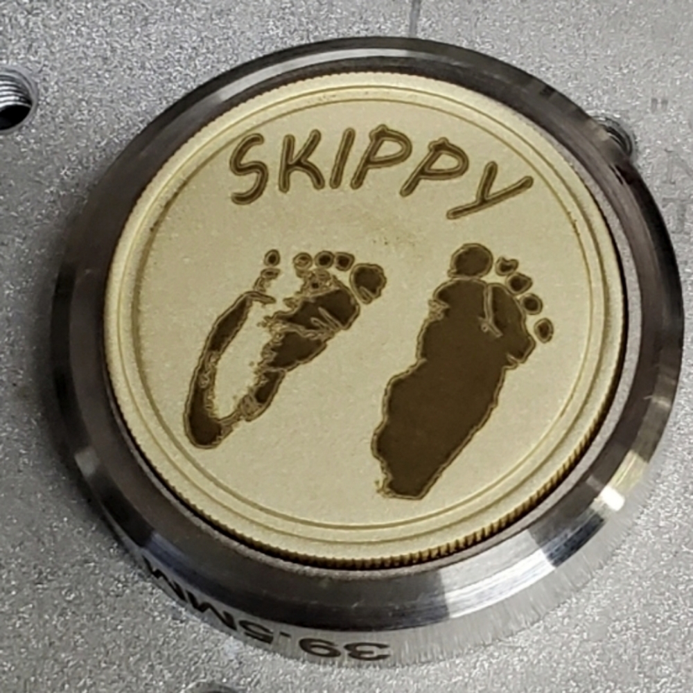 Solid brass 40mm laser engraved challange coins. Made to order.
